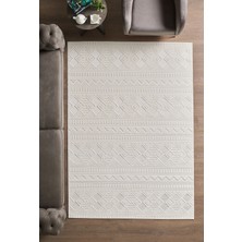 Modern Şık Tasarımlı Sisal Salon Oturma Odası Yolluk Krem Halı
