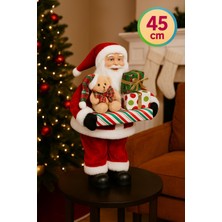 Toyfest Hediye Taşıyan Noel Baba Dekoratif Biblo Yeni Yıl Ev Ofis Süsleme Figürü 45 cm