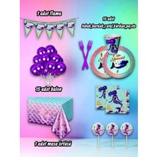 16 Kişilik Denizkızı Temalı Mini Set - Doğum Günü Parti ve Eğlenceli Etkinlikler Için