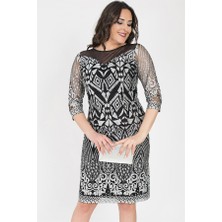 Ladies First Ladıes Fırst Büyük Beden 3230 Siyah  Kısa Abiye Elbise