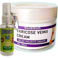 Varisil Varicose Veins 100 ml 1 Adet West&month Krem + Çörek Otu Yağı Yağı 30 ml