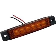 Genel Parmak LED Turuncu 6 Ledli 12-24V (1 Adet)