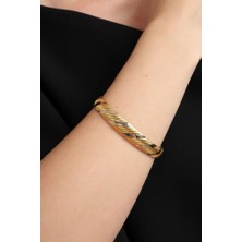 Sembol Gold 8 Ayar Altın Bilezik Yan Desenli 10 mm