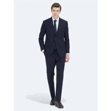 Kip Lacivert Modern Fit Yün Karışımlı Takım Elbise