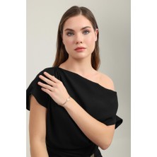 Sembol Gold Gurmetli Yonca Bileklik 19 cm En 4 mm