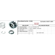 Universal Dişli Tamır Takımı 10 Diş 1 9 Kanal Japon Tipi Hyundaı H100 Mınıbus Kamyonet Mıtsubıshı Typ Ds=10 Dkç=32,5 Boy=18,2 Ks=19
