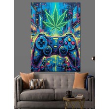 Artmeg Oyun Kontrolcüsü Mandala Çizimi Dekoratif Kanvas - Mdf Ahşap Tablo