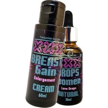 Süper Breast Gain 60 ml Kadınlara Özel Şekillendirme Memlift Bakım Kremi+ Kadınlara Özel Damla