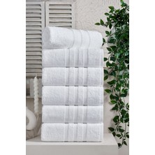 Eumenia Pure White %100 Pamuk 6’lı Beyaz Otel Havlusu El & Yüz Banyo Havlu Seti 50X90 cm