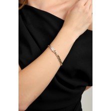 Sembol Gold Altın Gurmet Bileklik İtaly Kilit 19 cm En 6 mm