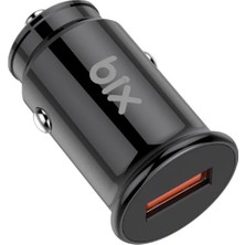 Bix BX1A18W 18W Qc 3.0 Usb-A Araç Şarj Aleti iPhone Android Uyumlu Mini Araç Içi Şarj Cihazı Siyah