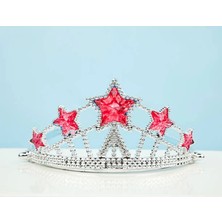 Skygo Kırmızı Yıldız Taşlı Plastik Kraliçe Prenses Elsa Tacı Çocuk Boy