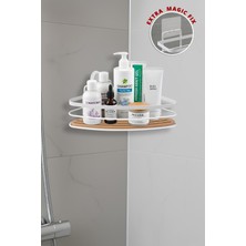 Okyanus Home Eko Magic Yapıştır&vidala Due Tek Katlı Üçgen Lamalı Şampuanlık 21 cm / Beyaz