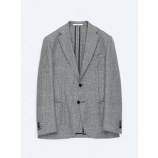 Kip Gri Modern Fit Yün Karışımlı Ceket