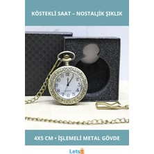Letsii Özel Kutulu Antik Köstekli Saat Model 3 Şık Tasarım