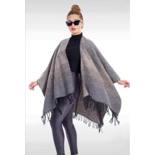 Abarta Kadın Panço Çift Taraflı Saçaklı 150*175CM Standart
