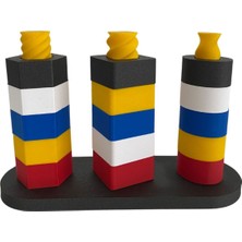 Dönen Blok Yerleştirme,+1 Yaş ve Üzeri Çocuk Gelişim Destekleyici,organik Oyuncak (15 Parça)