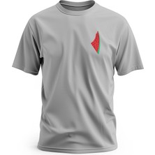 Zaytoon Tişört, Kısa Kollu, Filistin Haritası ve Karpuz Tasarımlı Modern Tişört