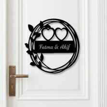 Evsay Isme Özel Kapı Süsü Kapı Aksesuarı Kalpli Model Düğün Nişan