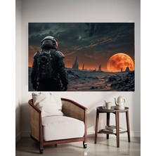 Özkacar Group Uzaydaki Astronot Ev Duvar Salon Güzellik Salonu Ofis Dükkan Dekarasyon Kanvas Tablo