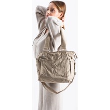 Sanmorris Su Geçirmez Paraşüt Kumaş Spor Görünümlü El ve Omuz Askılı Kadın Çanta