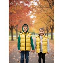 Yusgos Unisex Kız/Erkek Bebek Çocuk Su Geçirmez Fermuarlı Kapüşonlu Cepl