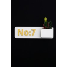 Evsay Çiçeklikli Kapı Numarası Ev Hediyesi Otel Site Ev Kapı Süsü Beyaz