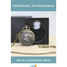 Letsii Antik Filli Tasarımlı Köstekli Saat Özel Kutuda