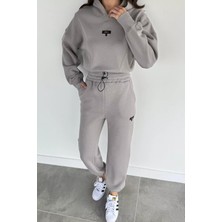 Gülseli Kadın Üç Iplik Şardonlu Kapüşonlu Eşofman Takımı P-00018045