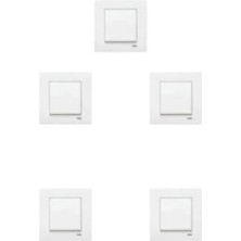 Viko Karre Seri Beyaz Renk Tekli Anahtar Çerçeve Dahil  5 Adet