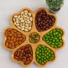 Akdeniz Home KC3030 Balsa 7 Bölmeli Bambu Sunumluk 30X30 cm – Doğal Ahşap Servis Tabağı