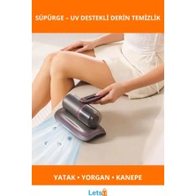 Letsii Uv Işıklı Elektrikli Yatak Temizleme Süpürgesi Derinlemesine Hijyen Sağlayan Temizlik Aracı