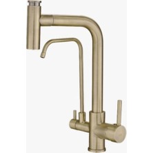 Fualora Spiralli Arıtmalı Mutfak Bataryası Antik Gold