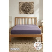 Anılsan Jersey Çift kişilik Lastikli Çarşaf %100 Pamuk - Mürdüm