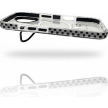 Meax iPhone 16 Magnetic Şeffaf Kılıf – Magsafe Uyumlu-Tutucu Özellikli Siyah