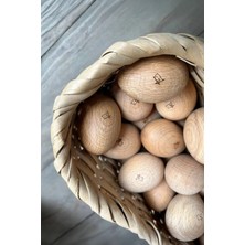 Empressco Beyaz Doğal Ahşap 2'li Montessori Yumurta Dekoratif ve Gelişim Destekleyici Oyuncak