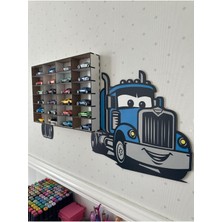 Empressco Beyaz Oyuncak Araba Rafı, 24 Parçalı Tır Modeli, Hotwheels ve Matcbaax Uyumlu