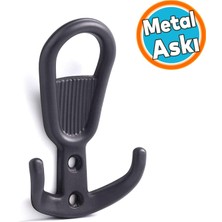 Nzb Metal Siyah Askı Askılık Duvar Vidalı Çanta Elbise Asma Portmanto Vestiyer Banyo Mutfak Askısı