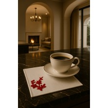 Lurji El Emeği Premium Kahve Sunum Altlığı – Nakışlı Şık Sunumluk,yılbaşı Hediyelik Özel Ürün