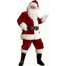Yetişkin Noel Baba Kostümü Lüks Kadife