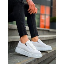 EM Trend KB-X155 Kuback Beyaz Cilt Detaylı Beyaz Yüksek Taban Günlük Spor Ayakkabı