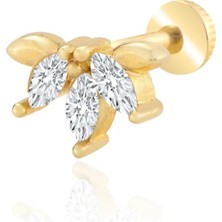 Yavuz Kuyumculuk 14 Ayar Altın Markiz Tria Tragus Piercing