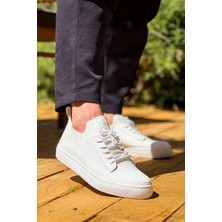 EM Trend KB-110  Kuback Beyaz Triko Yüksek Taban Bağcıklı Günlük Erkek Ayakkabı