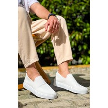 EM Trend KB-114  Kuback Beyaz Triko Yüksek Taban Bağcıksız Günlük Erkek Ayakkabı