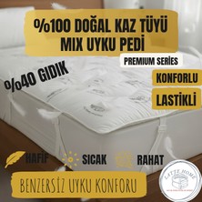 Latte Home Doğal Kaz Tüyü Mix Yatak Pedi – Premium Serisi | Lastikli – 90X190 / 100X200 / 120X200 / 140X200 / 150X200 / 160X200 / 180X200 – Ultra Konfor & Isı Dengesi