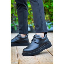 EM Trend Kb-X3  Kuback Siyah Cilt Siyah Taban Bağcıklı  Günlük Erkek  Ayakkabı