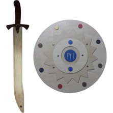 Empressco Ahşap Kayı Kalkanı ve Kılıç Seti, 2'li, Beyaz, Çocuklar Için Eğlenceli Oyuncak