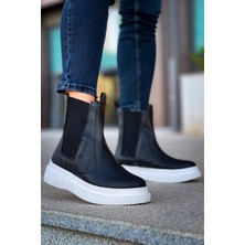 EM Trend KB-0992  Kuback Siyah Cilt  Yüksek Taban  Lastikli Erkek Bot