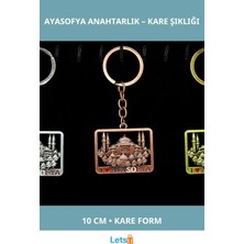 Letsii Metal Ayasofya Anahtarlık Şık Kare Tasarım