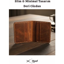 Koof Craft Terra Slim Wallet – Hakiki Deri Bitkisel Tabaklanmış Crazy Deri Cüzdan (4 Kart + Kağıt Para Bölmesi)